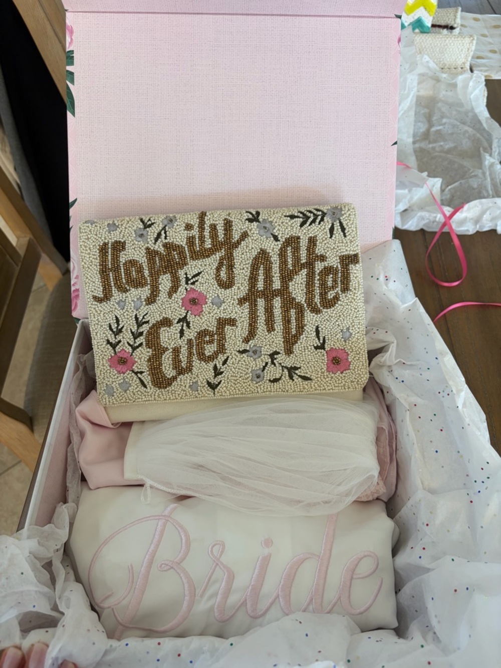 Bridal Gift Set Apt. 9 Pale Pink Lace Trim Satin Sleep Set - Bride Wedding Day